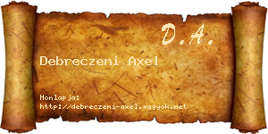 Debreczeni Axel névjegykártya